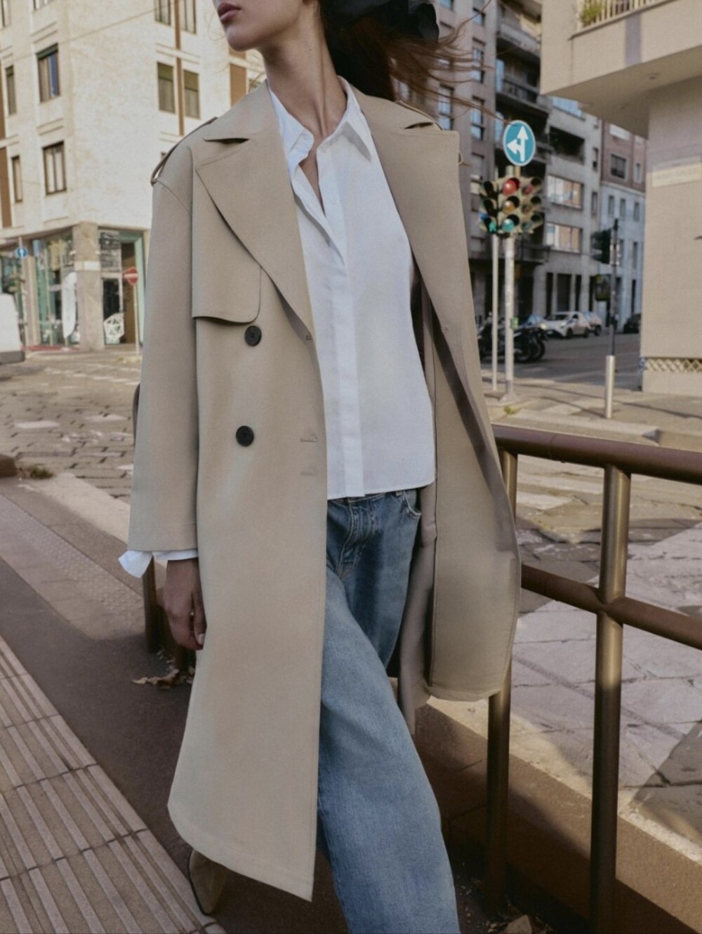Zara Water-Repellent Belted Trench Coat | Windbreaker Sz:S - Picture 4 of 15